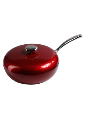 Circle Non Stick Woks Pan Wearproof 24cm Handle 2kg Die Casting Pan With Lid