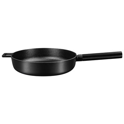 Less Smoke Non Stick Cast Iron Skillet Round Bottom Wok Gas Nitriding 19cm Handle