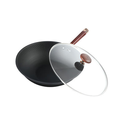 32cm Uncoated Cast Iron Pan Induction 9.5cm Height Non Stick For Stewing
