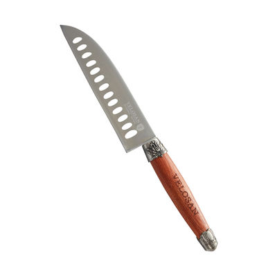 10cm Brown Walnut Knife Block Set Stainless Steel Food Grade Sharpness 1.4kg