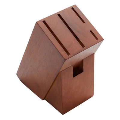 10cm Brown Walnut Knife Block Set Stainless Steel Food Grade Sharpness 1.4kg