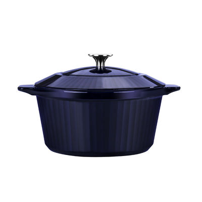 Cast Iron Cooking Enamel Stock Pot PFOA Fingerprint Free 32cm Cooking Pot