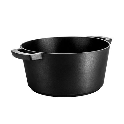 Aluminum Alloy Black Soup Pot 4L Milk Heating Pot 1.4kg Oven Safe