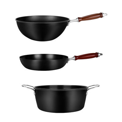 Toxic Free 3 Piece Cookware Set Frying Pan Set 1.65kg 10cm Carbon Steel