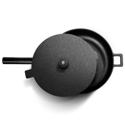 Less Smoke Non Stick Cast Iron Skillet Round Bottom Wok Gas Nitriding 19cm Handle