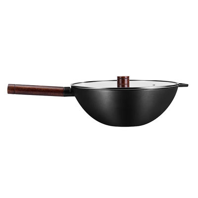 2.3kg Kitchen Frying Pans ILAG Coating 32cm Non Stick Wok With Lid