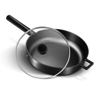 Gas Nitriding Cast Iron Skillet Pans Circle Frying Pan 6.5cm Height