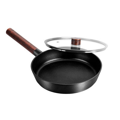 11inch Nonstick Aluminum Stir Frying Pan 1.6kg Dishwasher Safe With Glass Lid